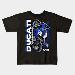 Blue Ducati Panigale Kids T-Shirt